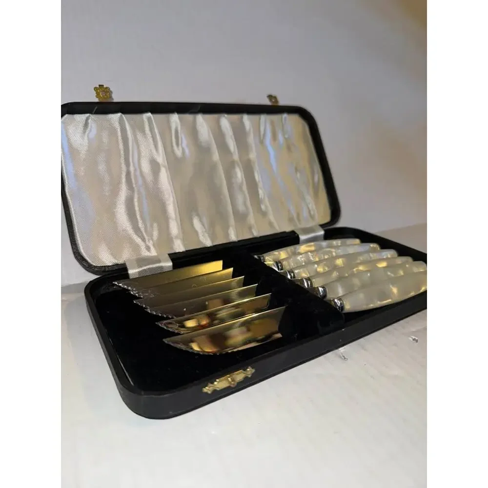 Vintage English Sheffield Stainless Steel Knives w. Mother of Pearl Handles